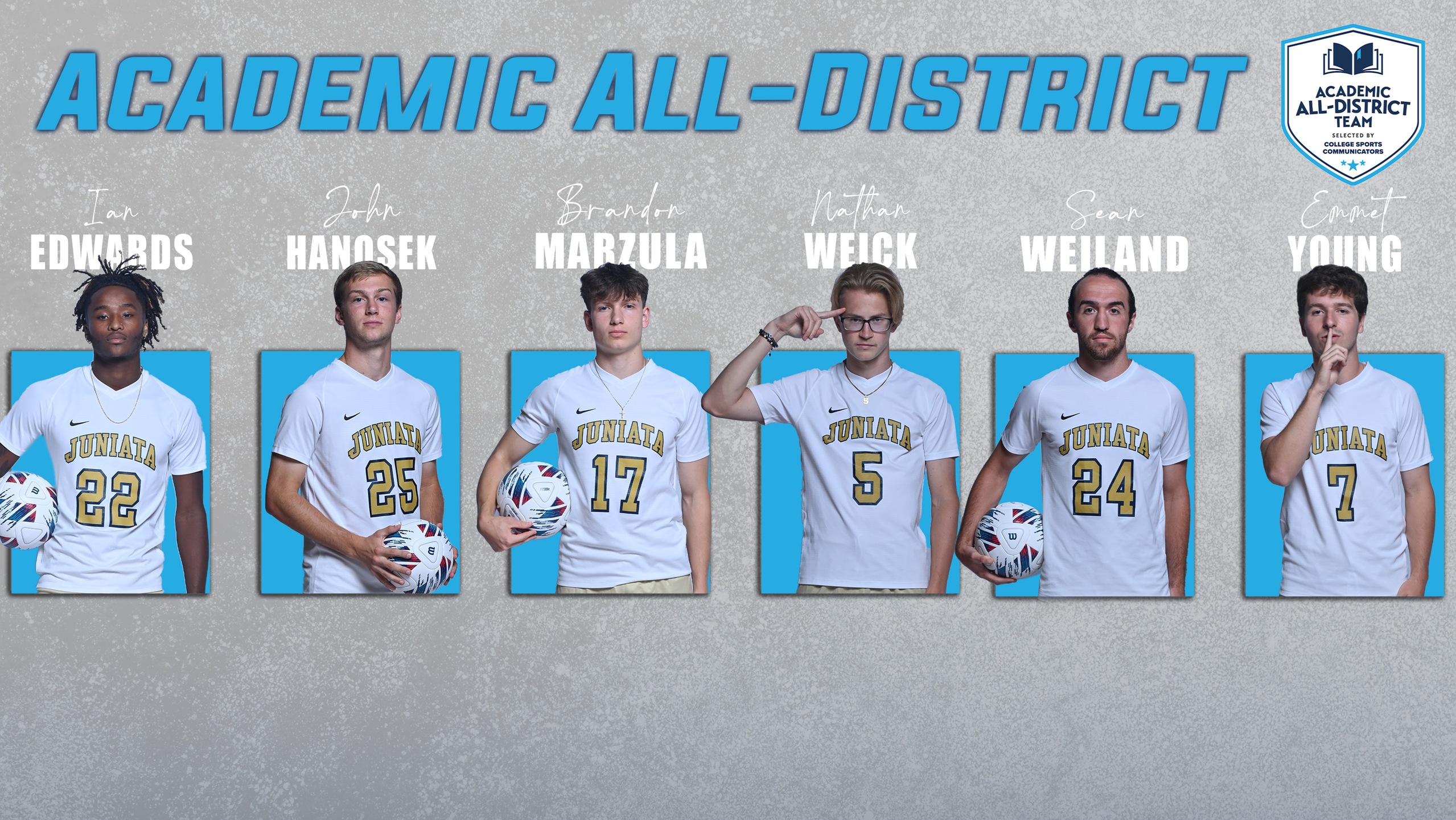 Six Eagles Named to CSC Academic All-District® Men's Soccer Team