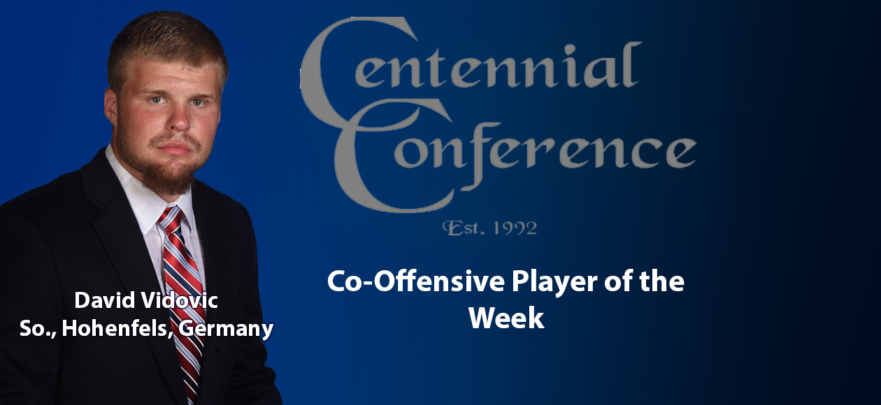 Vidovic Named Centennial Conference Co-Offensive Player of the Week