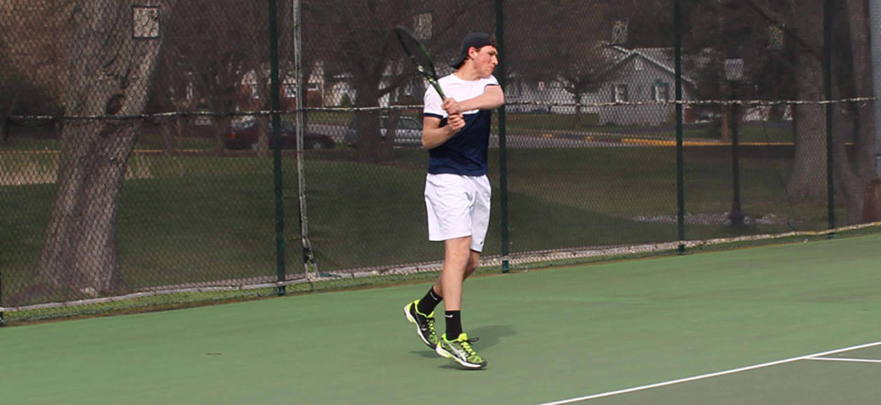 Jason Gerber won his first collegiate match with a 6-2, 6-1 win at sixth singles.