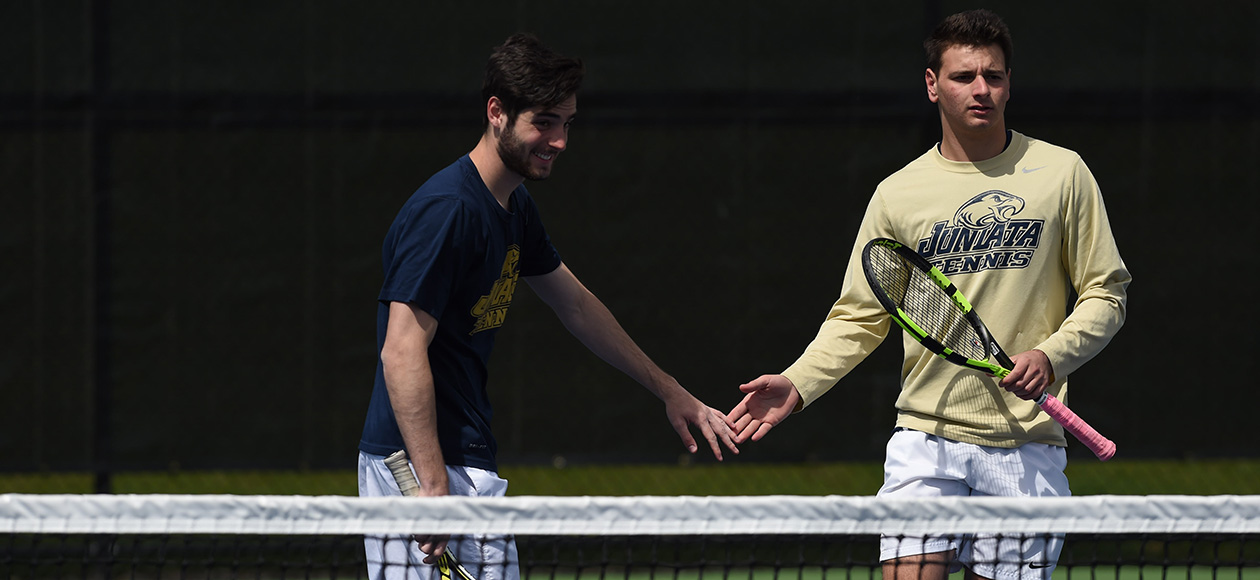 Roy Liberman and Dean Polisena won 8-4 at first doubles for Juniata.
