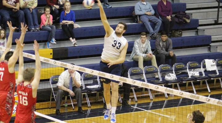 Kyle Seeley had seven service aces against Wells.