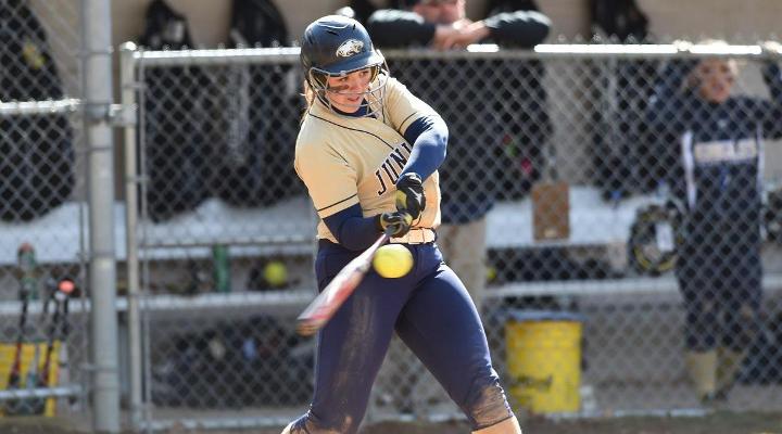 Lindsey Kosicki hit a game-tying two-run homer in the first game.