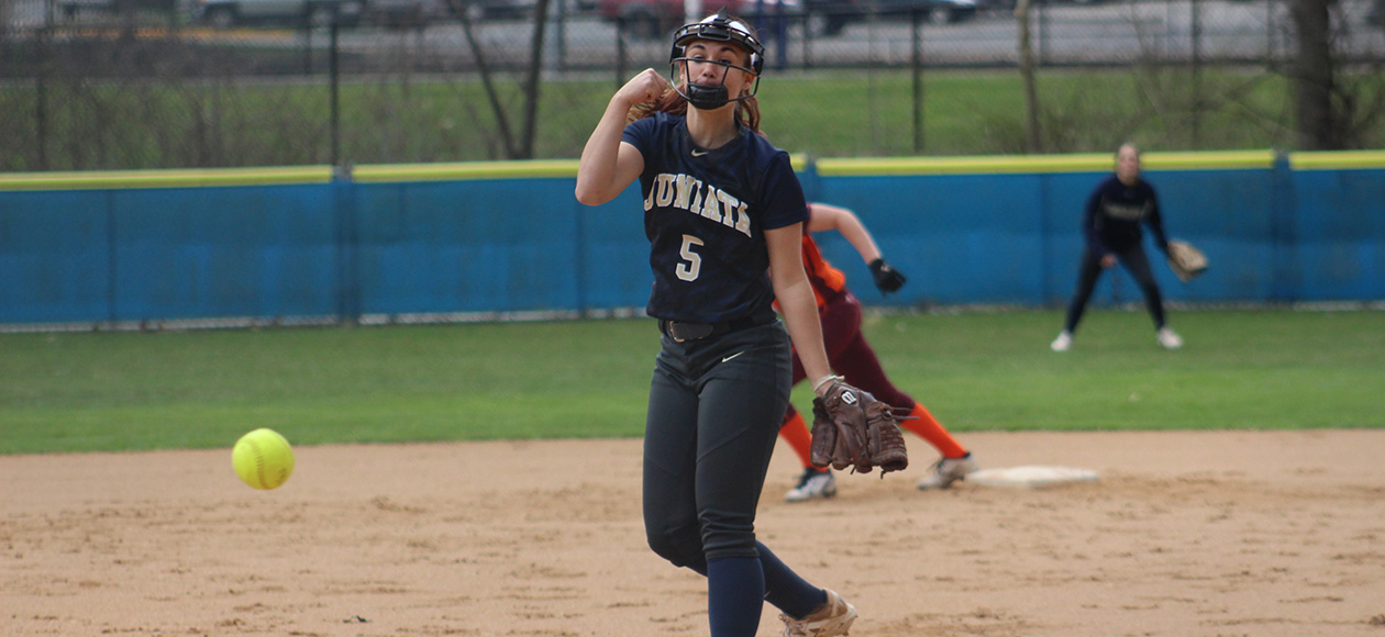 Maddie Garrick pitched four innings in Game 2 and gave up four hits, one earned run, and two walks while striking out three.
