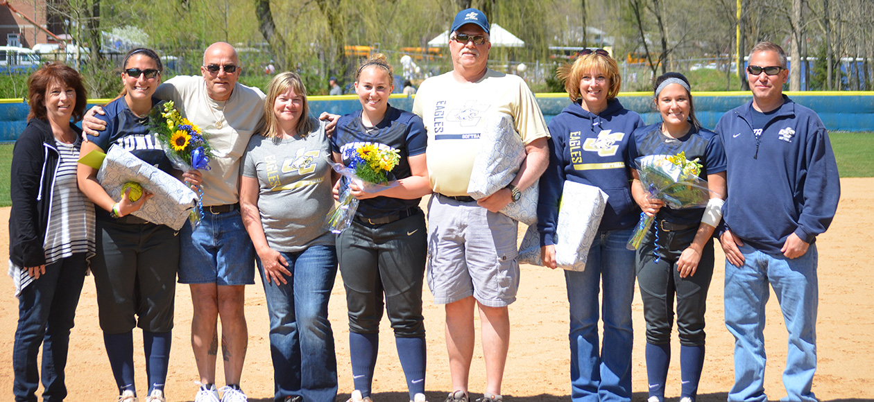 Seniors Paige Dennison, Holly Bettinger, and Brooke Walls were recognized between games.