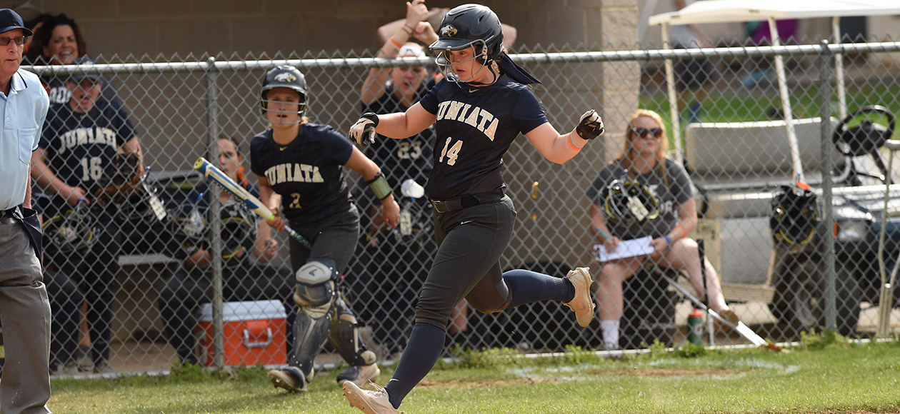 Abby Ebright's solo homer in the second inning gave Juniata a 1-0 lead.
