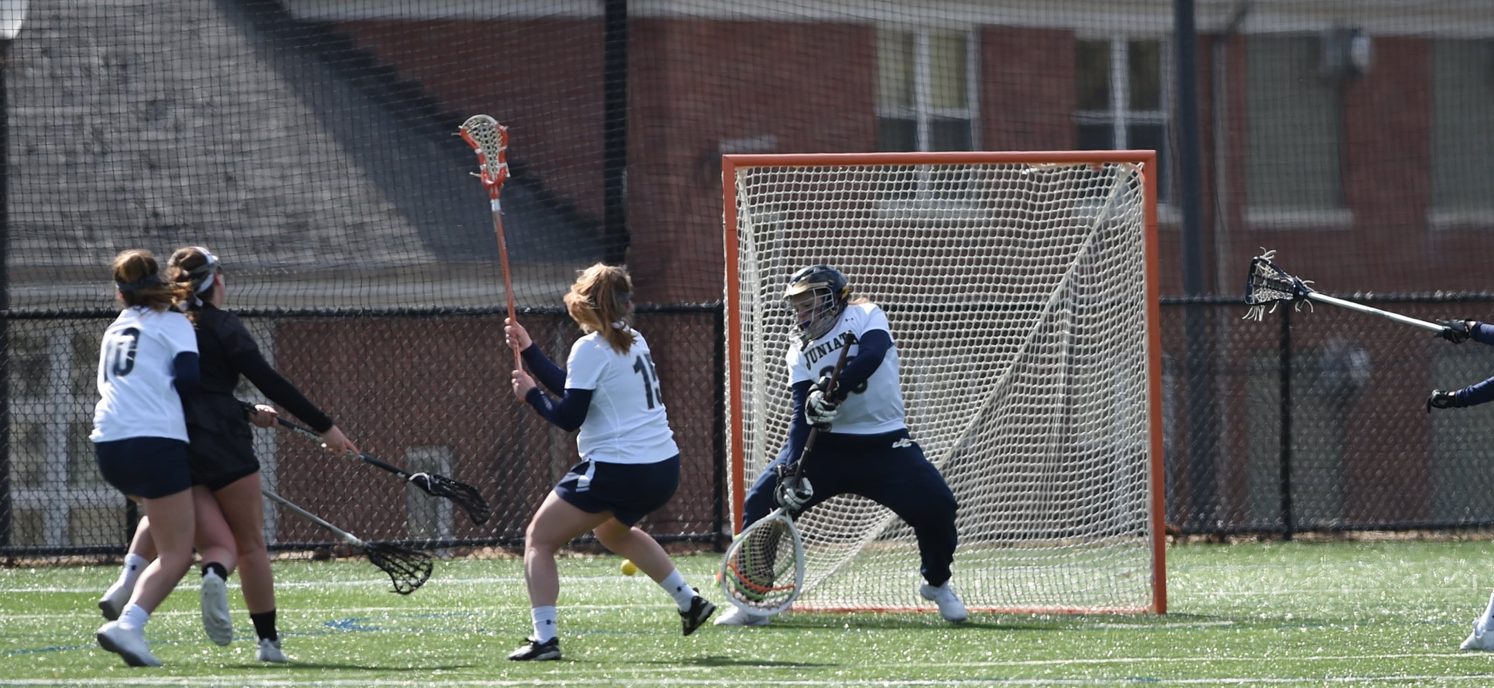 Isabella Medaris made 12 saves in the game against Washington and Jefferson