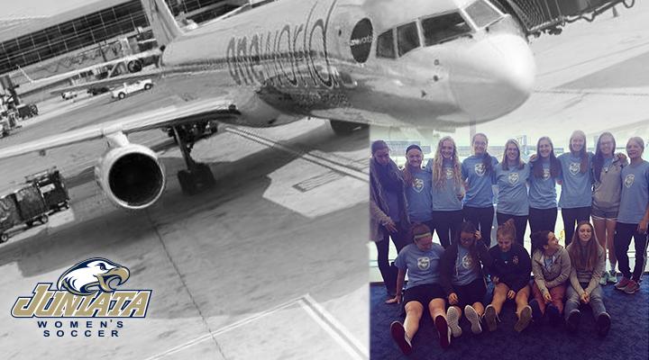 The Juniata women's soccer team departed for Ireland from the JFK Airport Sunday night.