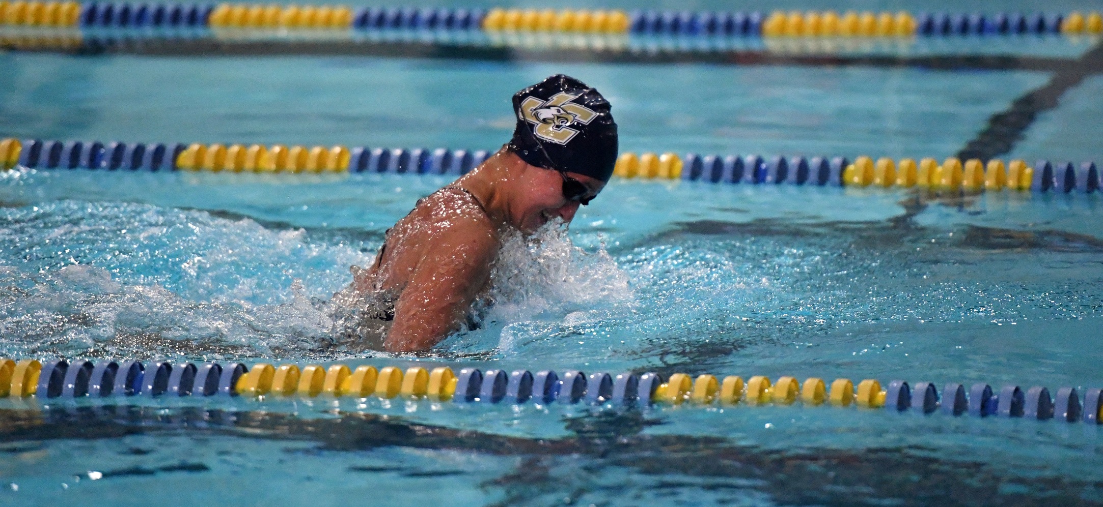 Cassie Sanidad won all three of her events; the 400 medley relay, the 200 fly, and the 200 breaststroke.