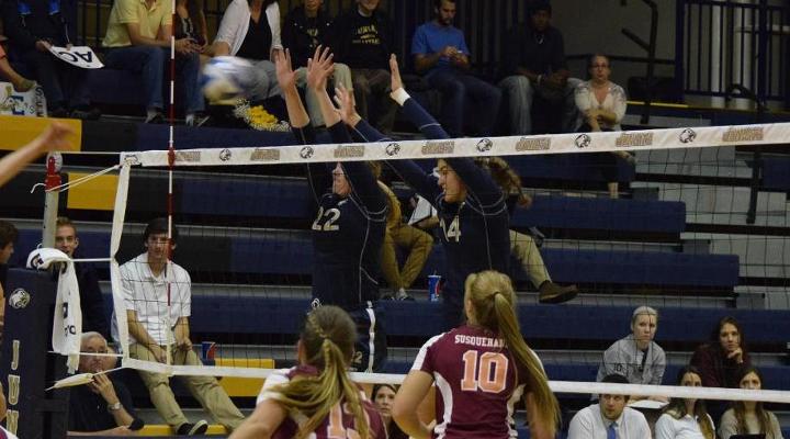 Women's Volleyball Opens Landmark Play with 3-0 Victory Over Crusaders