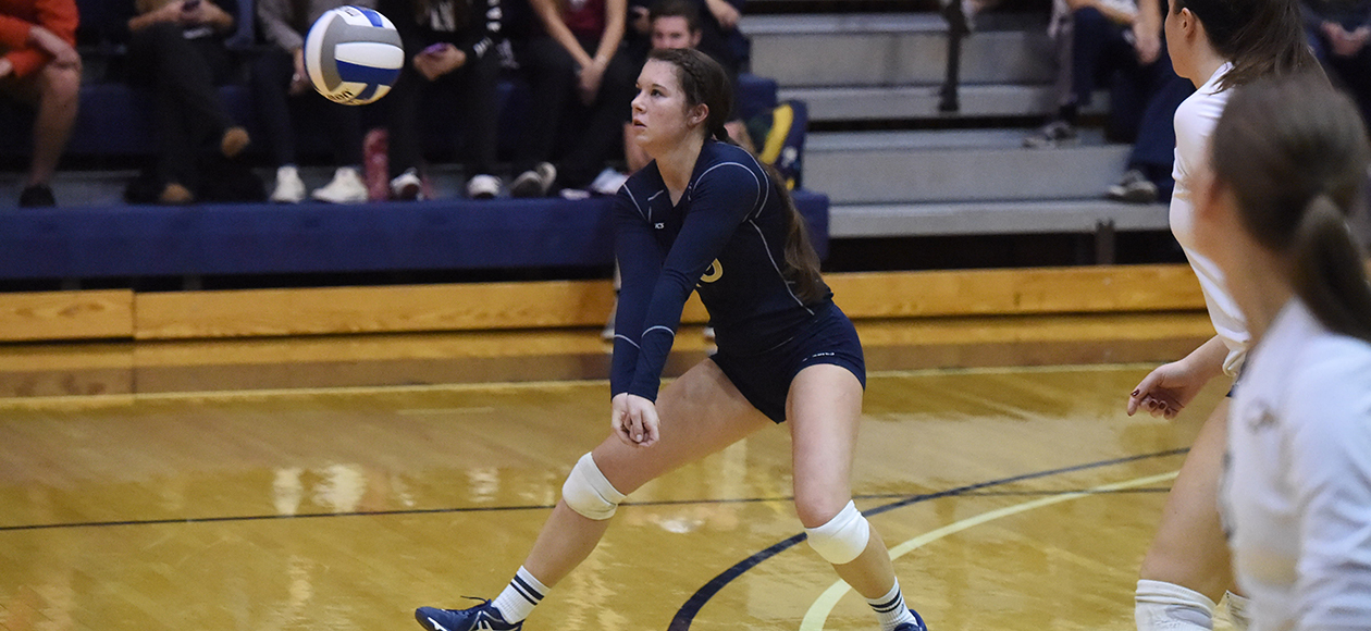 Katie Bryne had 21 digs for the Eagles against Roger Williams.