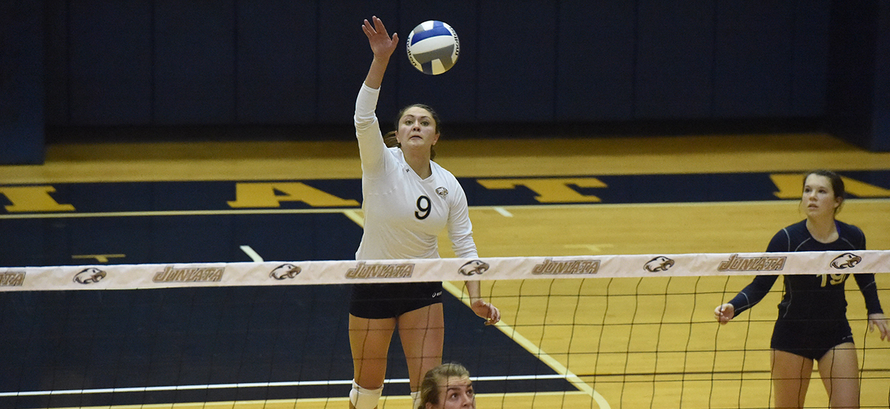 Christine Irwin had 15 kills, eight digs, and four service aces against Clarkson.