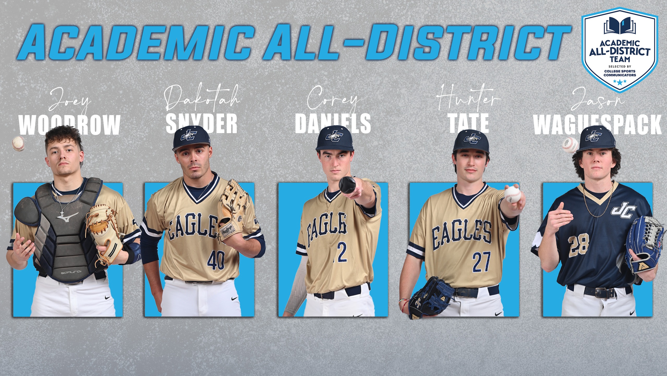 Five Eagles Named to College Sports Communicators Academic All-District® Baseball Team