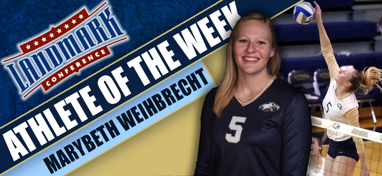 women's volleyball player, Marybeth Weichbrecht was named Landmark Conf. athlete of the week. 