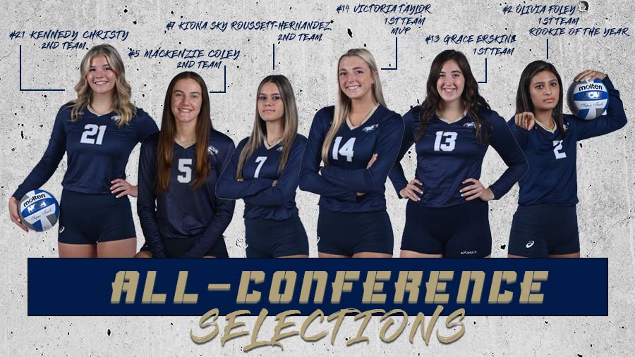 Taylor, Foley Pickup Player/Rookie of the Year Honors as Women's Volleyball Places Six on Landmark All-Conference Teams