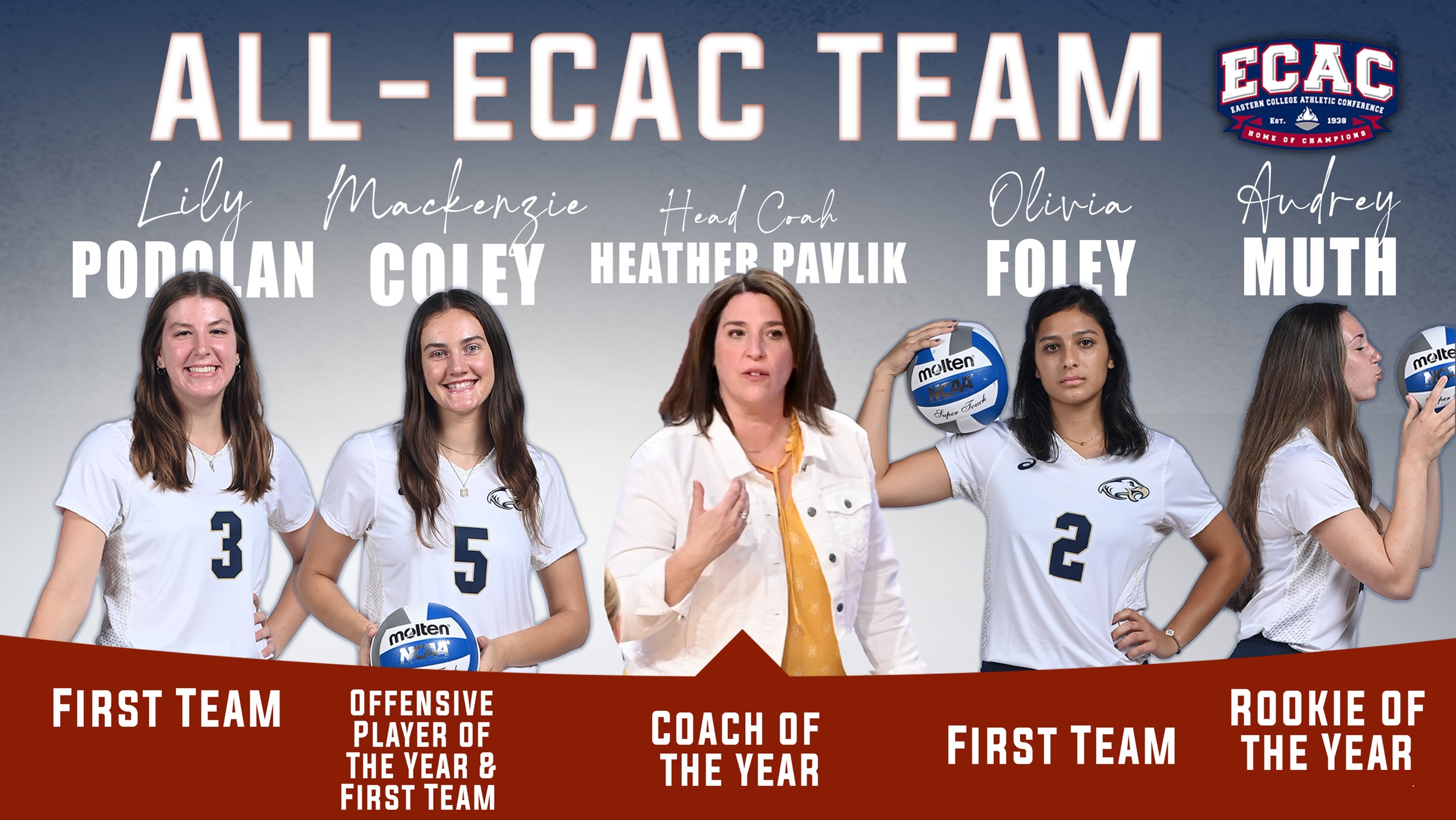 Women's Volleyball Claims Numerous All-ECAC Accolades